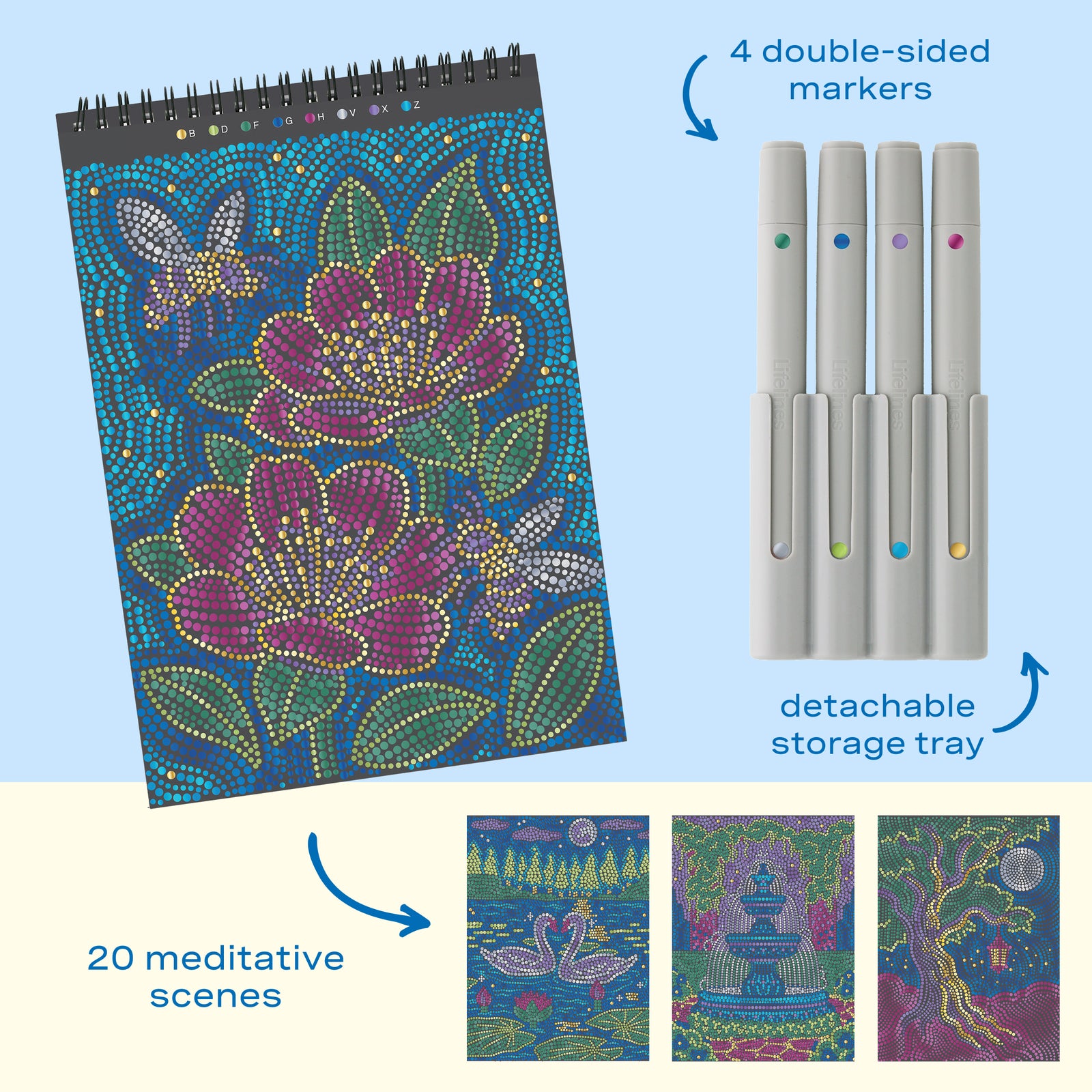 FlowArt® - Dot-By-Letter, Moonlit Garden - Metallic Ink