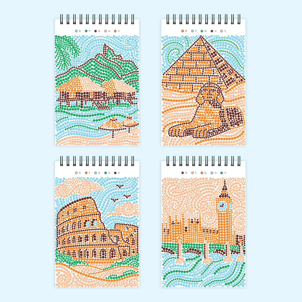 FlowArt® Mini - Dot-by-Letter Postcard Places