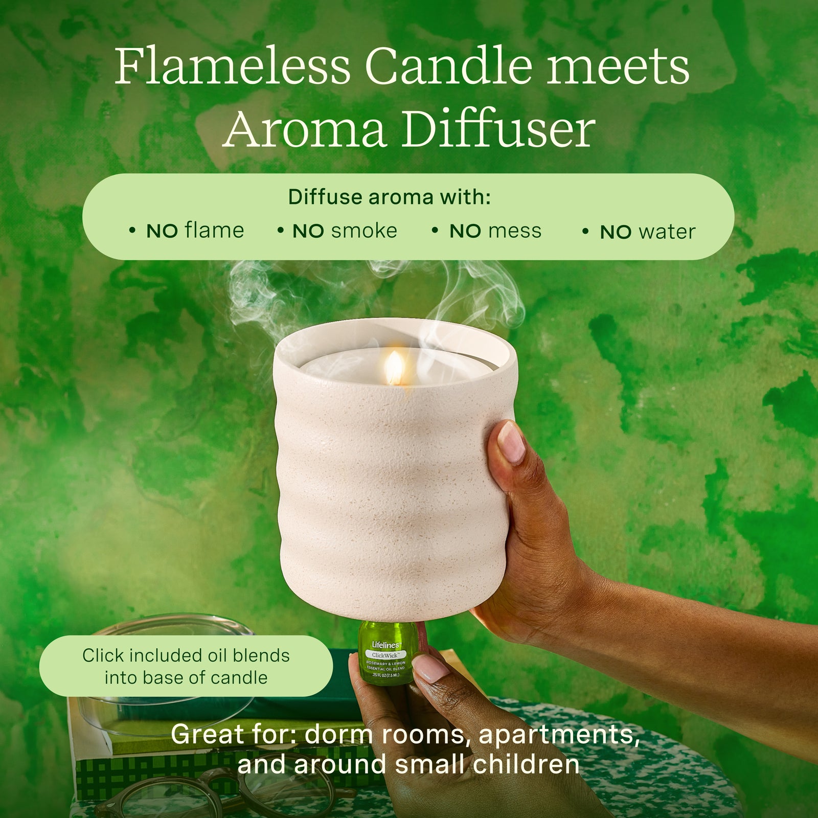 Flameless Candle Diffuser - Bubble Cream