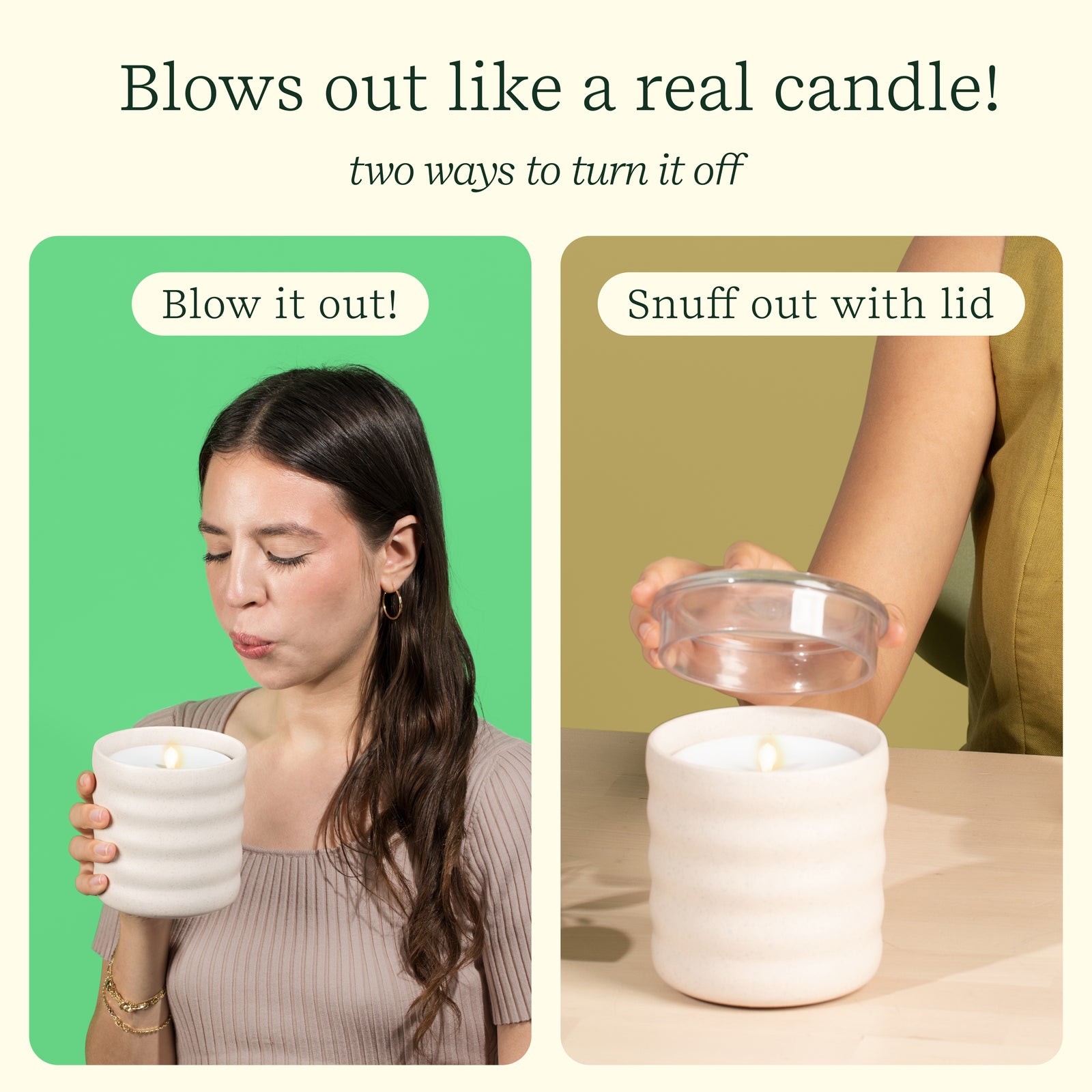 Flameless Candle Diffuser - Bubble Cream