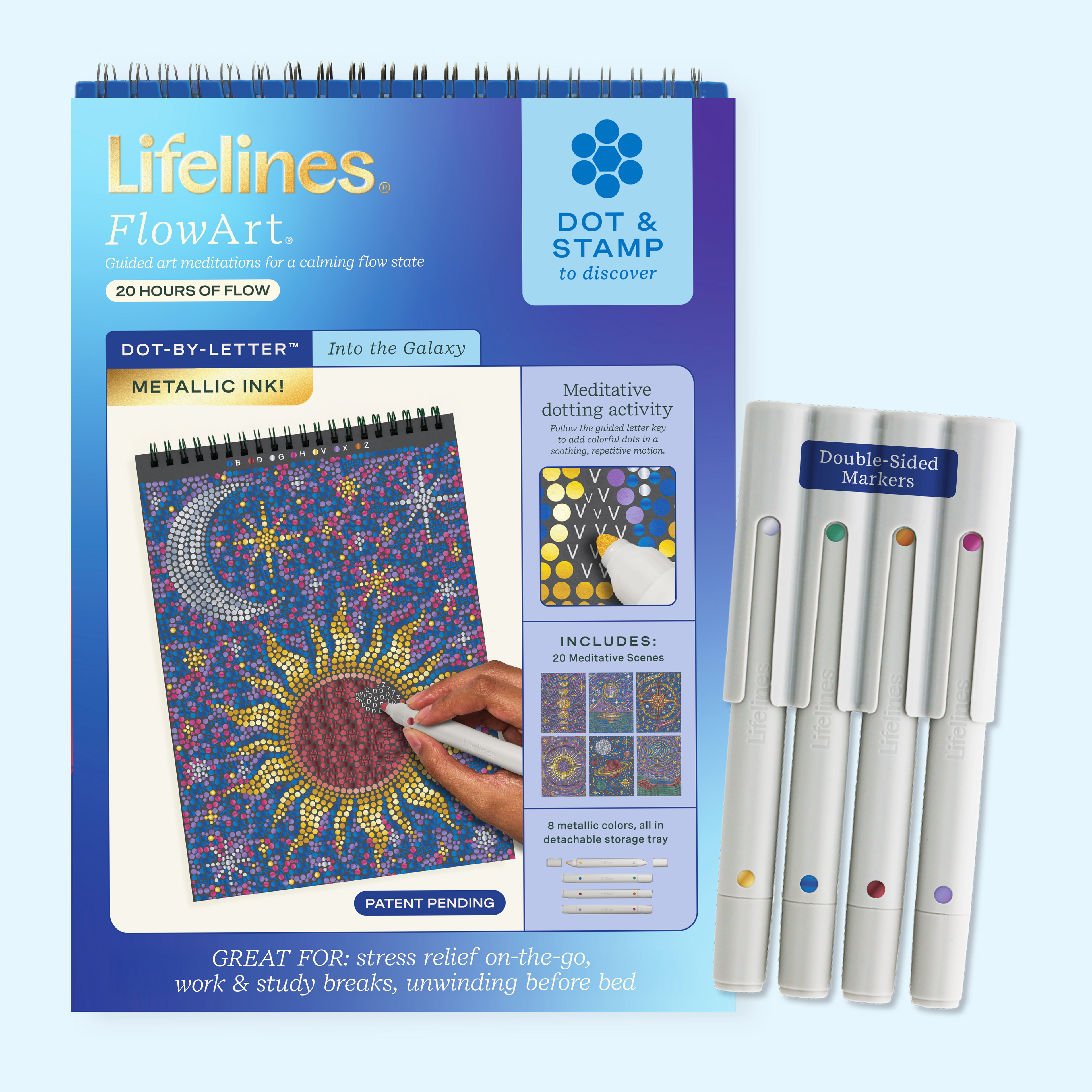 FlowArt® - Dot-By-Letter, Into the Galaxy - Metallic Ink