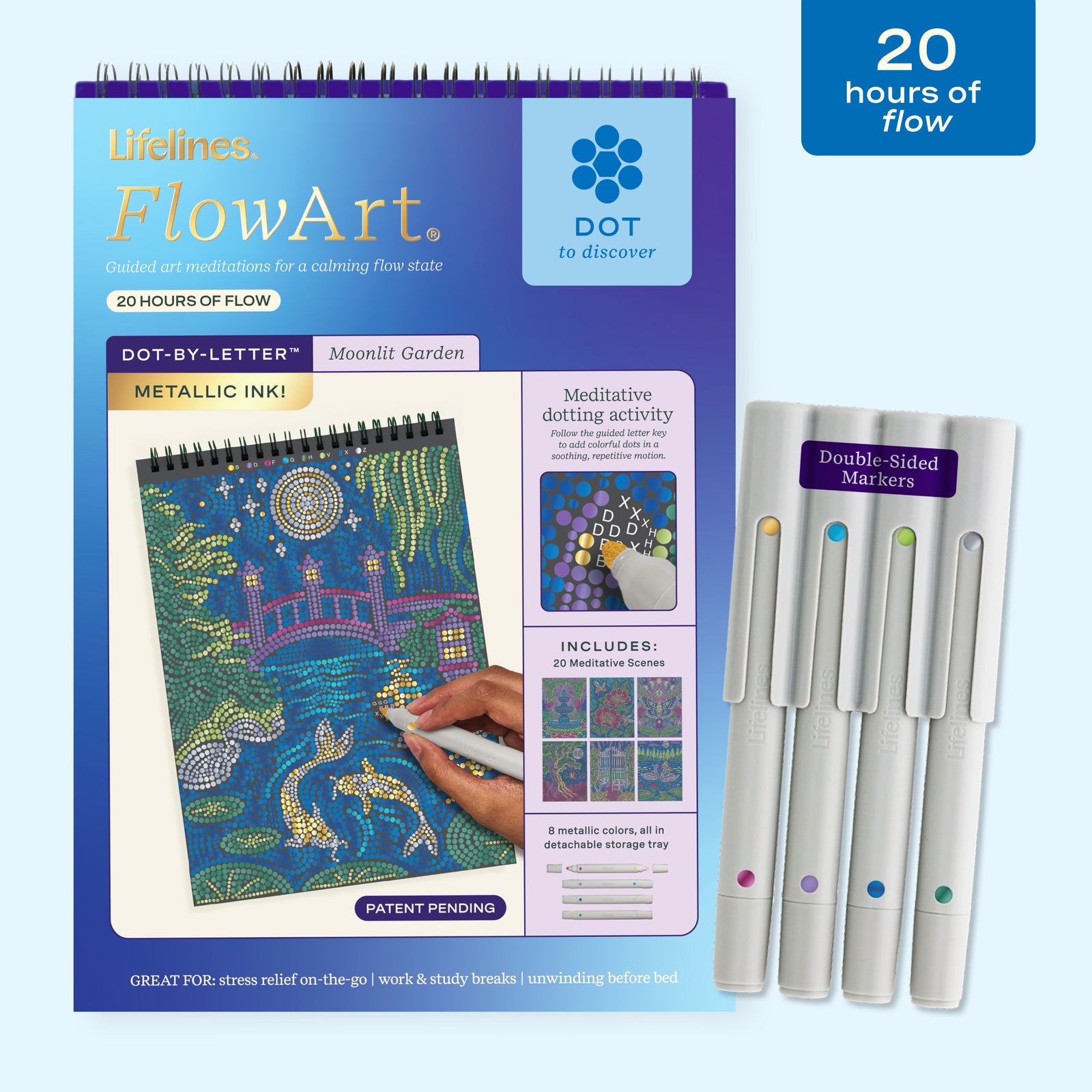 FlowArt® - Dot-By-Letter, Moonlit Garden - Metallic Ink