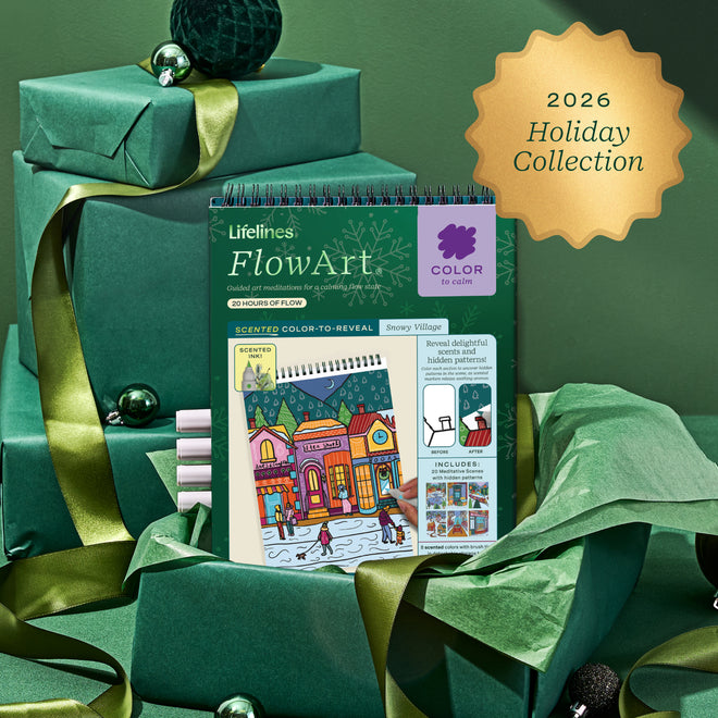 FlowArt® - Scented Color-to-Reveal, Snowy Village