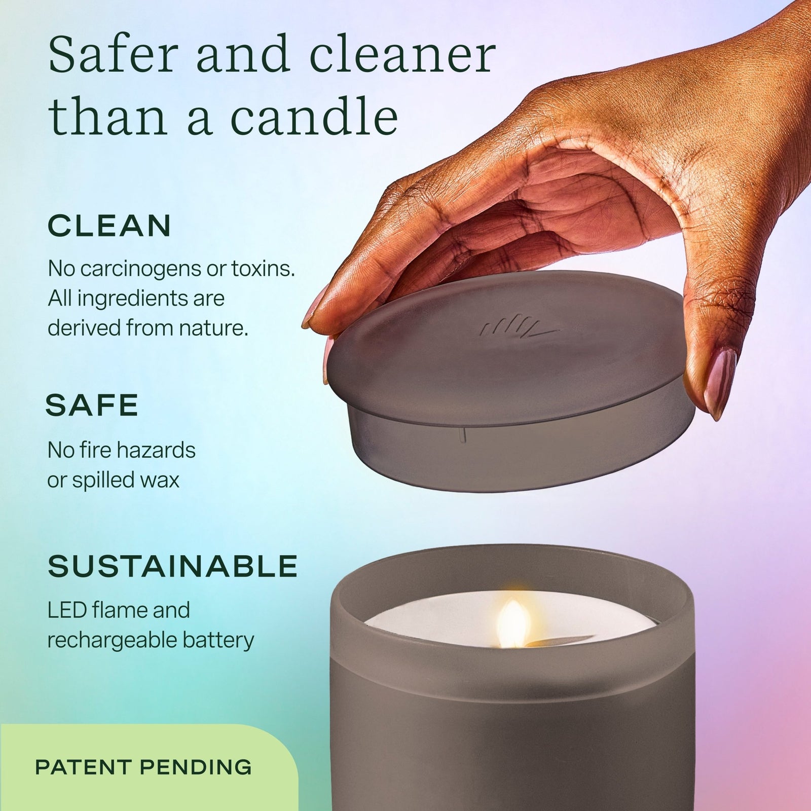 Flameless Candle Diffuser - Frosted Charcoal - Lifelines