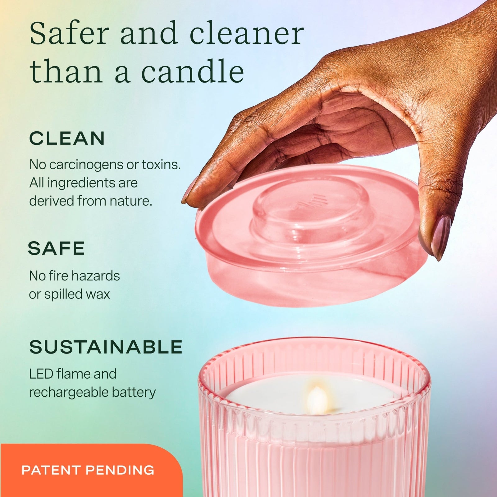 Flameless Candle Diffuser - Ribbed Pink - Lifelines