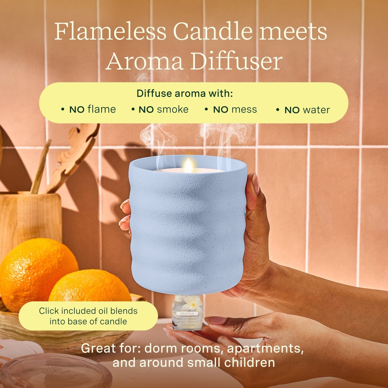 Flamless Candle Diffuser - Bubble Periwinkle - Lifelines