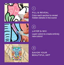 FlowArt® - Color-to-Reveal, Animals - Lifelines