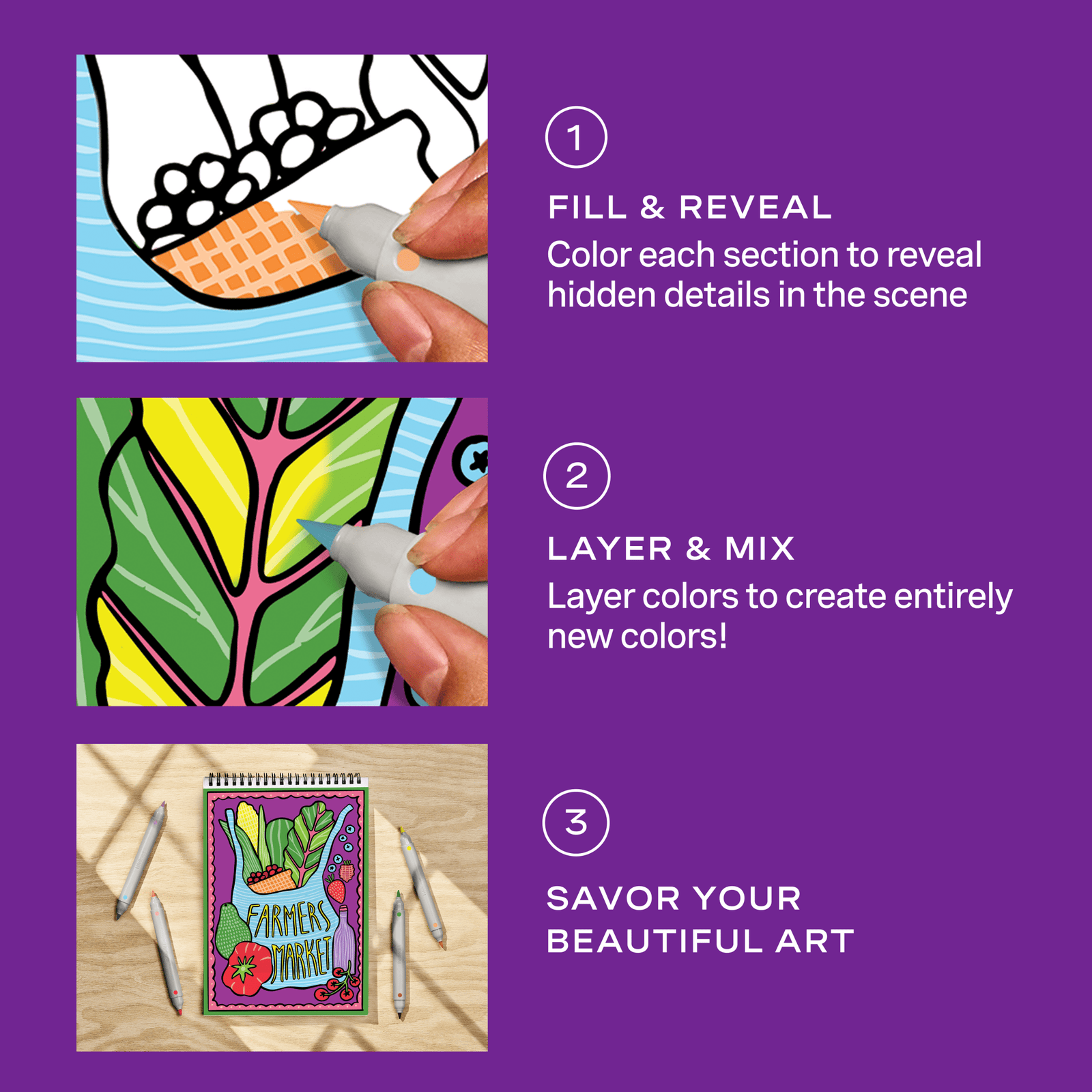 FlowArt® - Color - to - Reveal, Foodie Fun - Lifelines