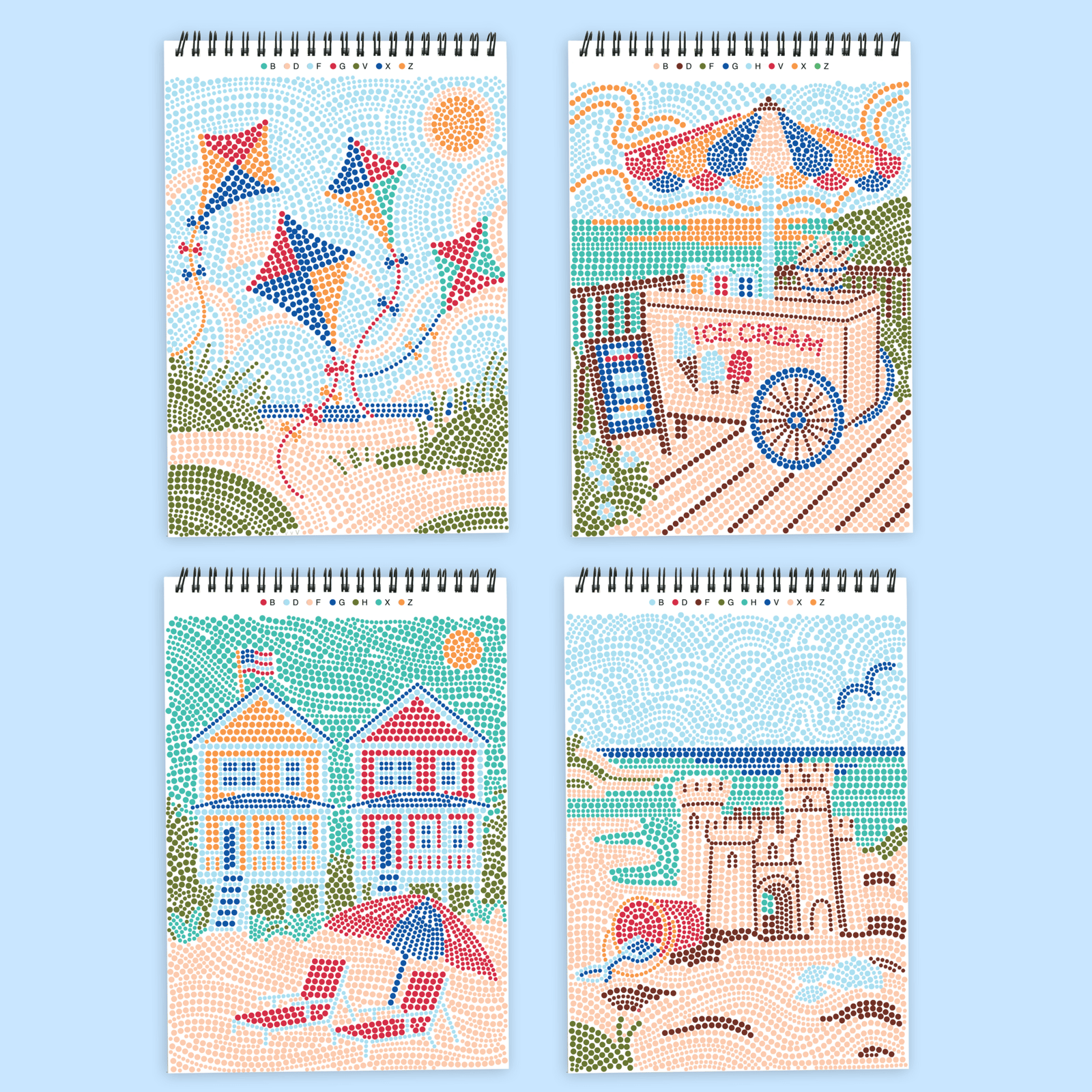 FlowArt® - Dot - By - Letter, Day at the Beach - Lifelines