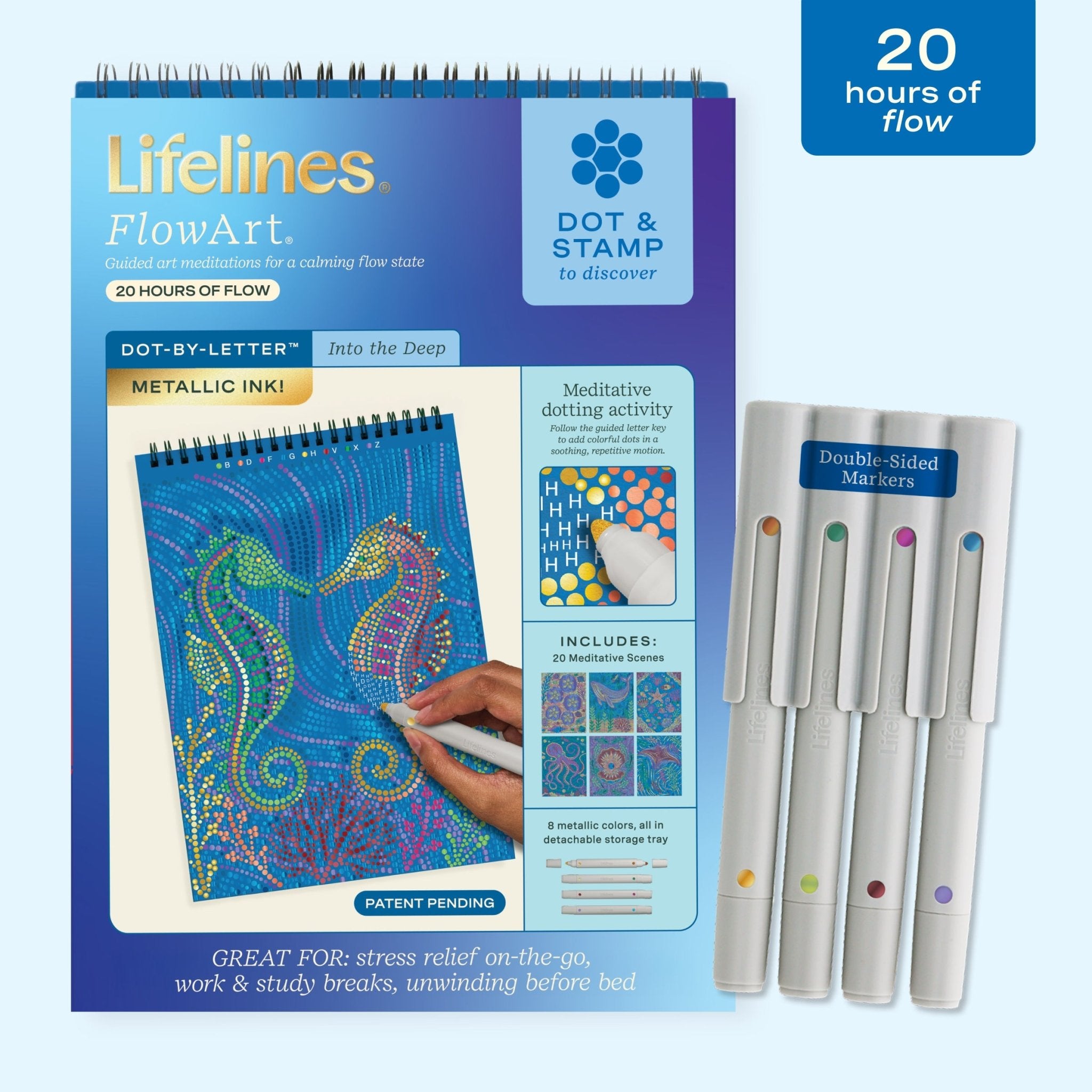 FlowArt® - Dot - By - Letter, Into the Deep - Metallic Ink - Lifelines