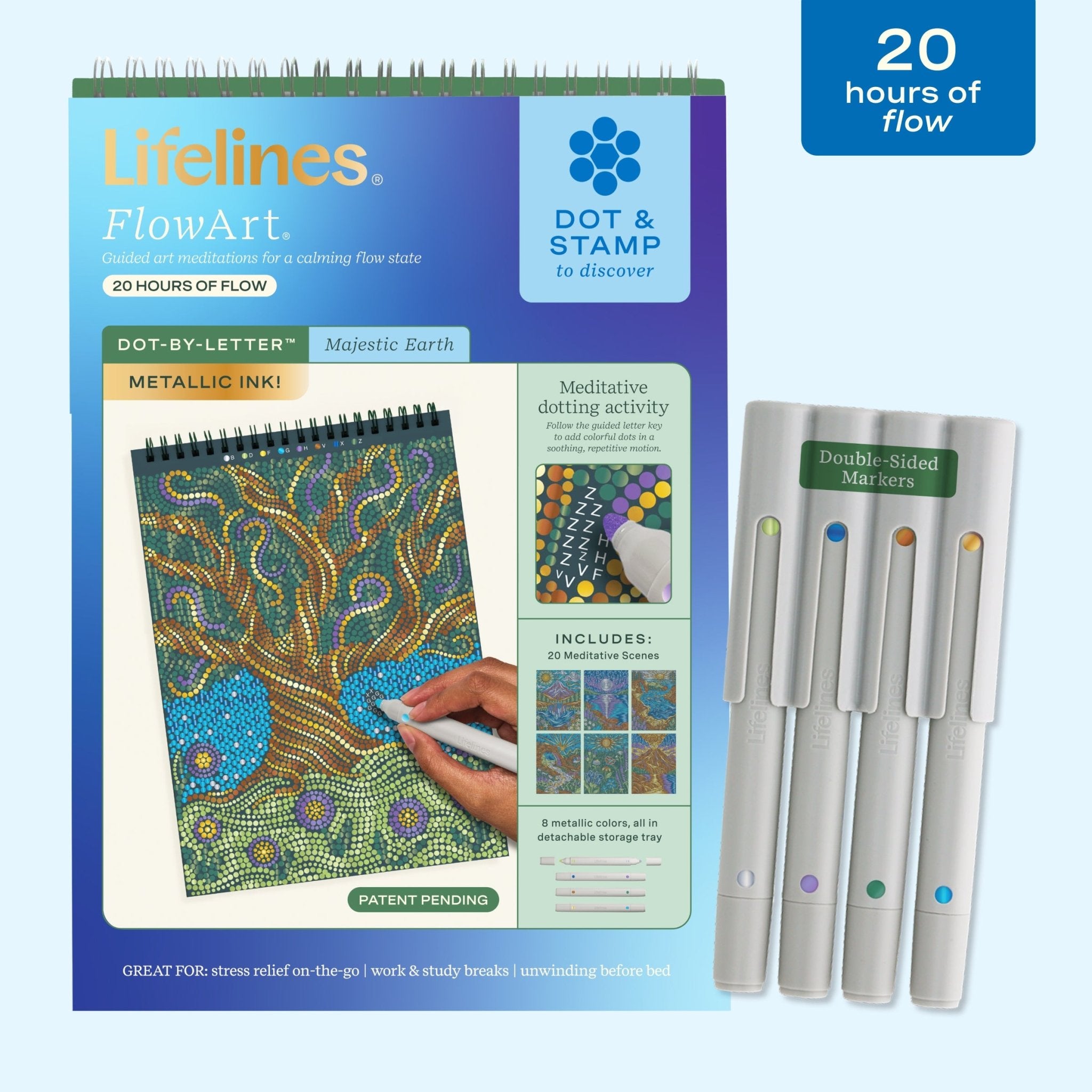 FlowArt® - Dot-By-Letter, Majestic Earth - Metallic Ink - Lifelines