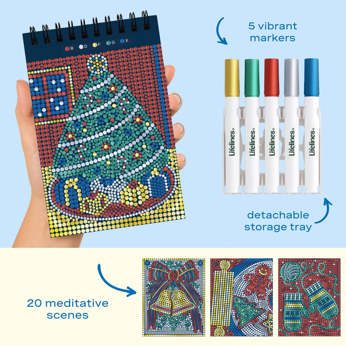 FlowArt® Mini - Dot-by-Letter Deck the Halls - Metallic Ink - Lifelines
