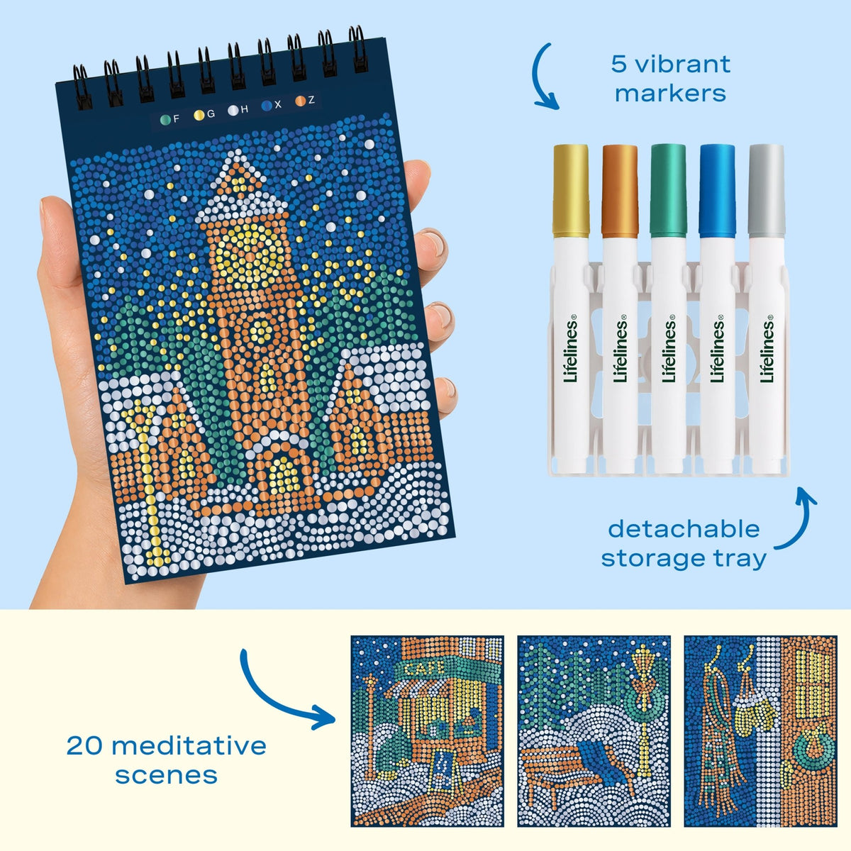 FlowArt® Mini - Dot-by-Letter Frosted Village - Metallic Ink - Lifelines