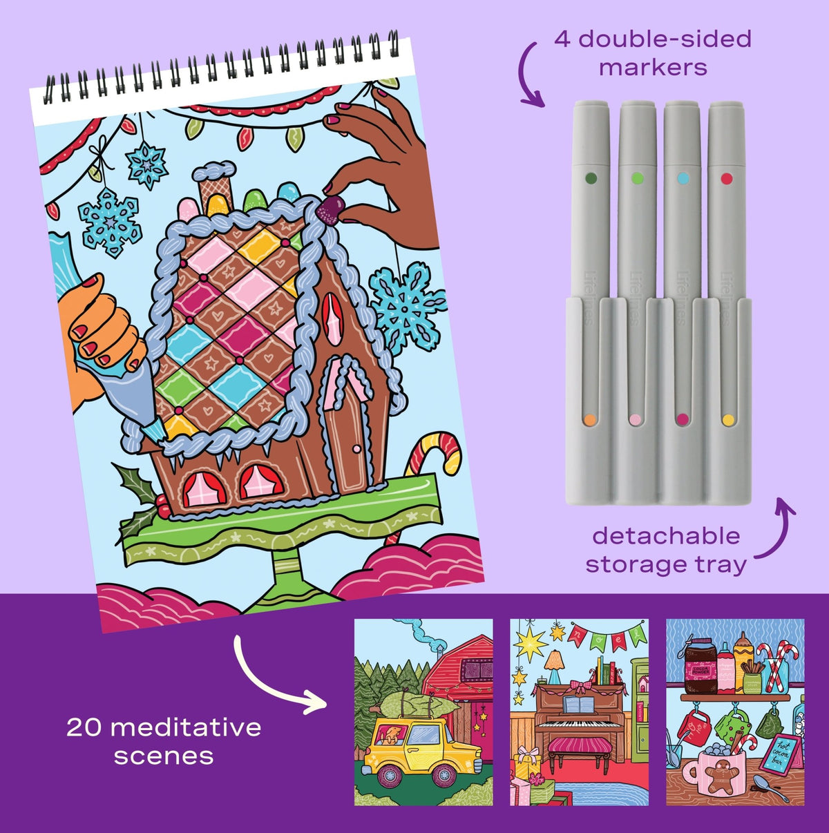 FlowArt® - Scented Color-to-Reveal, Home for the Holidays - Lifelines