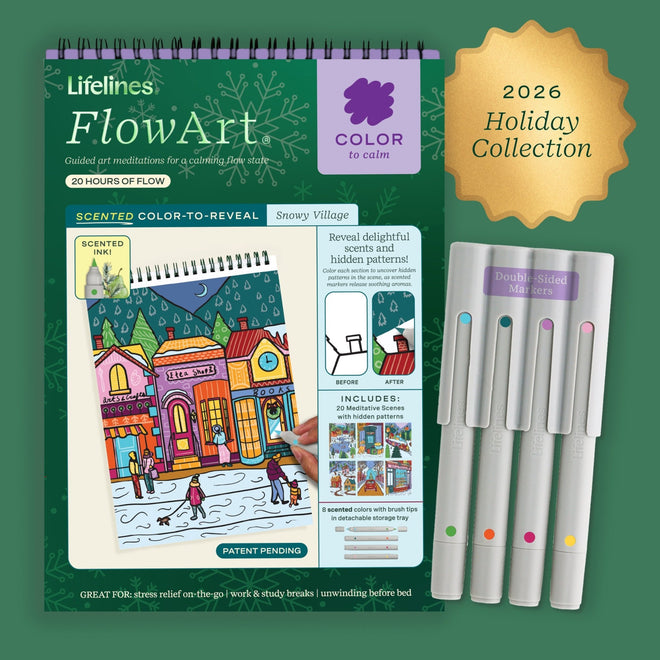 FlowArt® - Scented Color-to-Reveal, Snowy Village - Lifelines