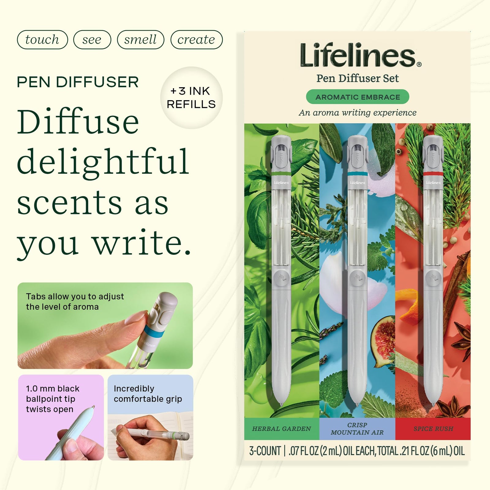 Lifelines 3 Pack Pen Diffuser - Aromatic Embrace - Lifelines