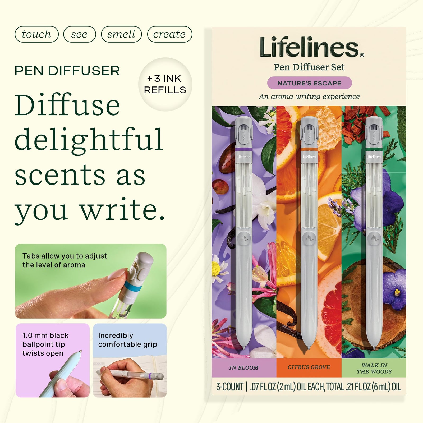 Lifelines 3 Pack Pen Diffuser - Nature's Escape - Lifelines