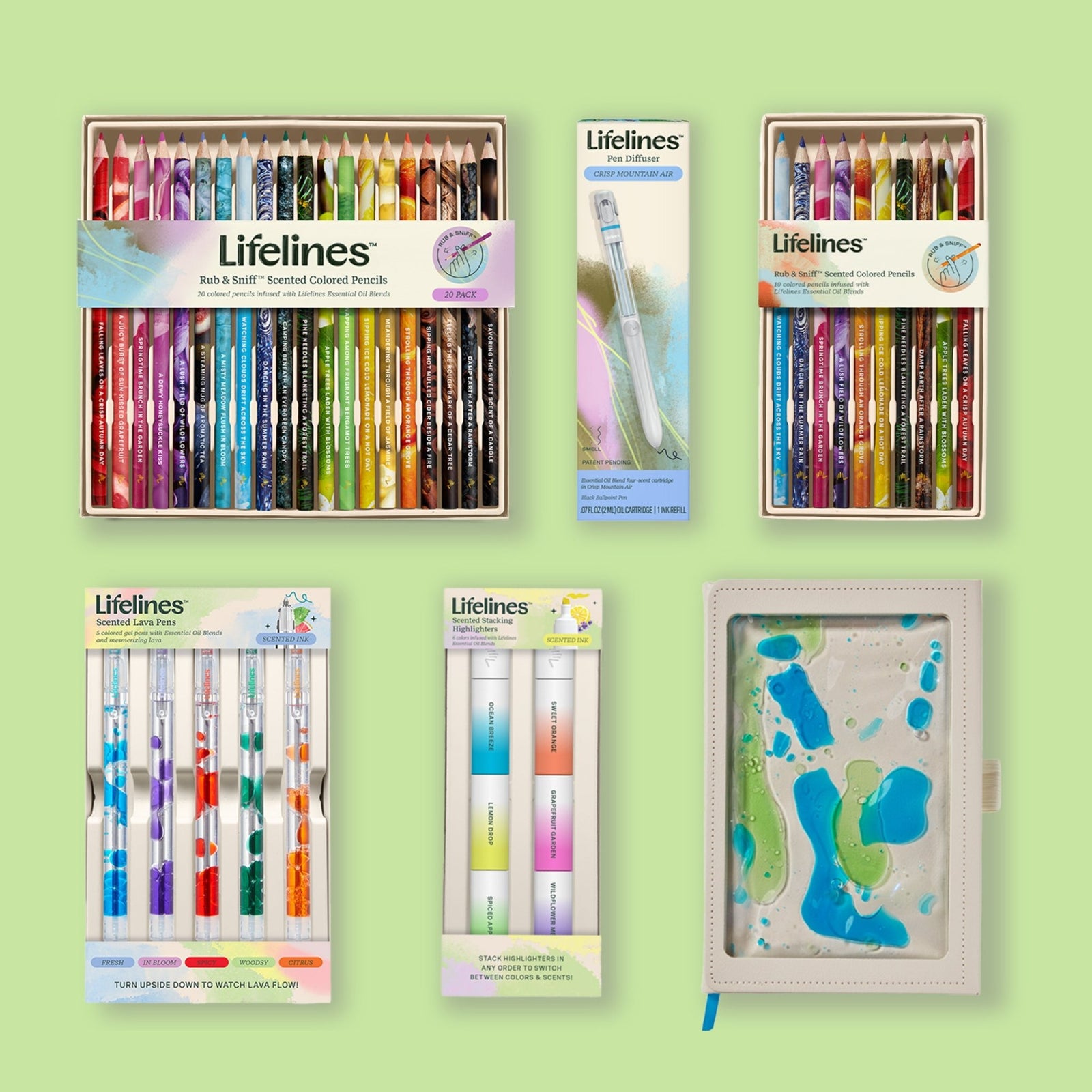 Scented Lava Pen 2 Pack - Black/Red - Lifelines