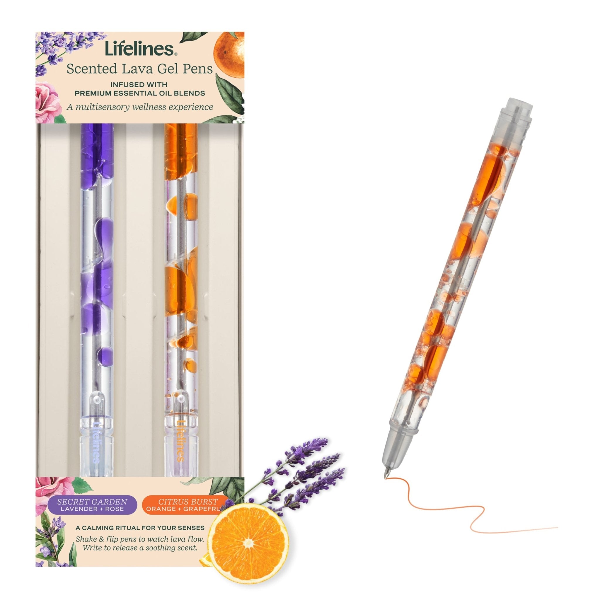 Scented Lava Pen 2 Pack - Purple/Orange - Lifelines